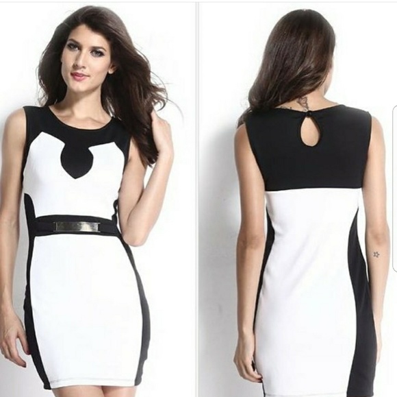 WHITE AND BLACK DRESS - Picture 2 of 6